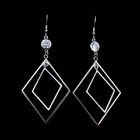 Custom Made Silver Cubic Zirconia Earrings Jewelry With Logo Printed