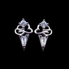 Modern Heart Shaped Earrings , Beautiful Sterling Silver Stud Earrings