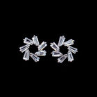 Luxury CZ Small 925 Silver Earrings Jewelry Gift Silver Plating Surface