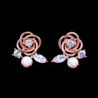 Beautiful 925 Silver Gold Plated Earrings , Flower Pearl Earrings Stud