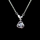 Engagement Gift 925 Silver Necklace For Woman Customized Shape And Size
