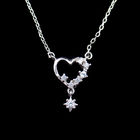 Fashionable Heart Shaped Necklace , 925 Sterling Silver Pearl Necklace
