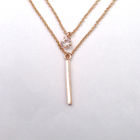 Modern Design 925 Silver Necklace Double Chain With Rose Gold Plating