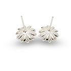 Flower Shape Silver Chandelier Earrings , Sterling Silver CZ Earrings