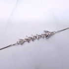 Fish Sterling Chain 925 Silver Cubic Zirconia Bracelet