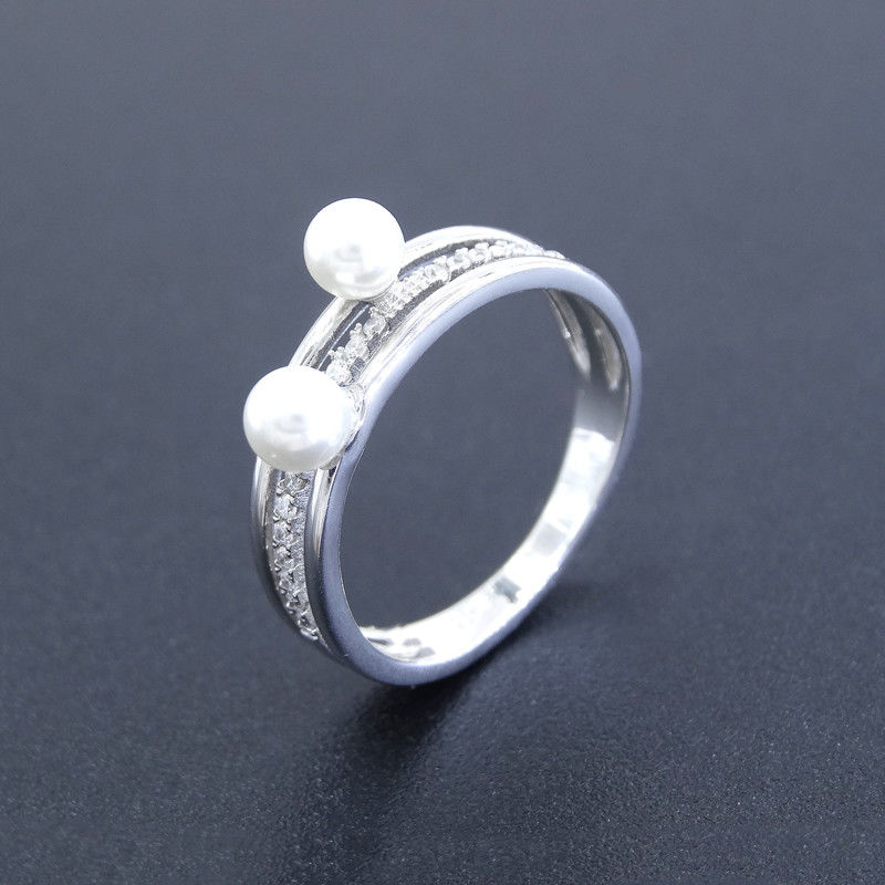 Unusual Shape Natural Freshwater Cultured Pearl Ring Pure 925 Silver