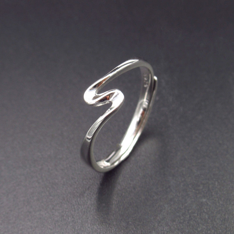 Light Weight Plain 925 Silver Rhodium Plated Ring Anniversary Jewelry