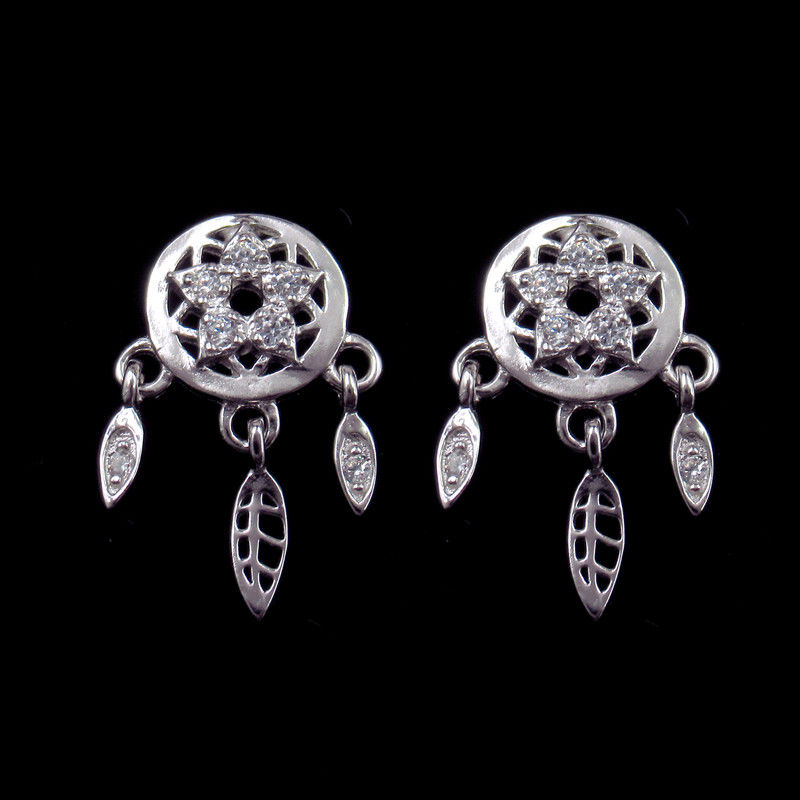 Indian Style Traditional 925 Sterling Silver Earrings For Engagement