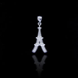 Sample AAA Silver Cubic Zirconia Pendant Jewelry With Eiffel Tower