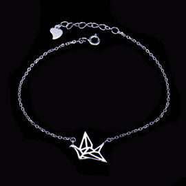 Origami Birds Plain Silver Bracelet / Simple Fine Fine Silver Bracelet