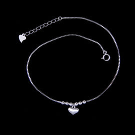 Customized Sterling Silver Friendship Bracelet / Elegant White Gold Ankle Bracelet