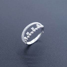 Personalized Silver Cubic Zirconia Rings Pure Silver Jewelers For Girls