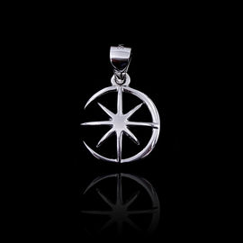 Rhodium Plating Silver Pendant Charms Magic Octagonal Star Shape For Lady