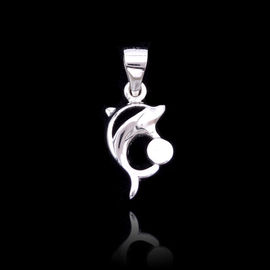 Personalized Plain Silver Pendant / Pure 925 Silver Dolphin Shape Charm Pendant