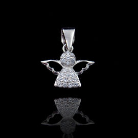 Girls Silver And Zirconia Wings Lovely Angel Pendants Jewelry For Engagement