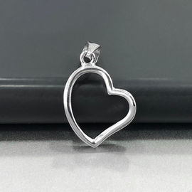 Wedding Sterling Silver Heart Pendant / Solid Silver Pendant Without Stone