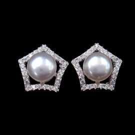 Elegant Star Shaped Pearl 925 Sterling Silver Stud Earrings For Girls