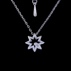 Special Cross Shape Cubic Zirconia Jewelry / Engaged Jewelry Silver Necklace