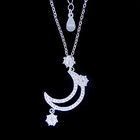 Applique Shape AAA Zircon 925 Silver Necklace For Children Birthday Present