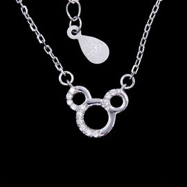 Cute Jewelry Cat Shape Sterling Silver CZ Stone Parent Child Outfit Necklace