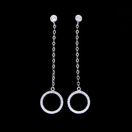 Elegant Cubic Zirconia Drop Earrings Star Shaped Korean Style