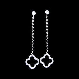 Elegant Cubic Zirconia Drop Earrings Star Shaped Korean Style