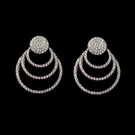 Customized Plating Whole Three A Zircon Triangle Drop Earrings For Honorable Lady
