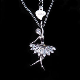 Party Jewelry New Jewellery Design Butterfly Shape Sterling Silver Dancers Necklace