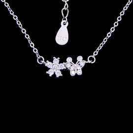 Cute Panda Shape Jewelry Sterling Silver Cz Stone Children's Day Gift Necklace