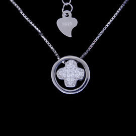 Cute Japanese Style Panda Shape 925 Silver AAA Zircon Birthday Present Necklace