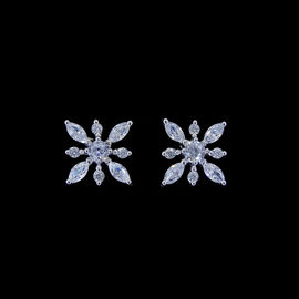Fashionable Xmas ' Gift Deer Elk Antler Stud Earrings With Cubic Zircon