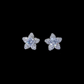 Fashionable Xmas ' Gift Deer Elk Antler Stud Earrings With Cubic Zircon