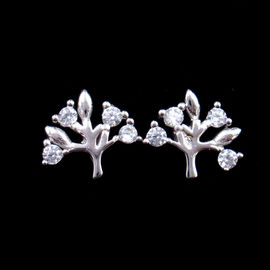 Epoxy Stone Children Silver Jewellery , Silver Snowflake Earrings For Girls