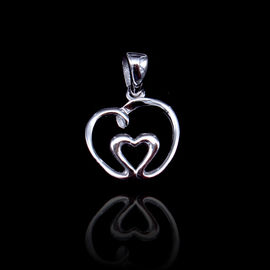 Wedding Sterling Silver Heart Pendant / Solid Silver Pendant Without Stone