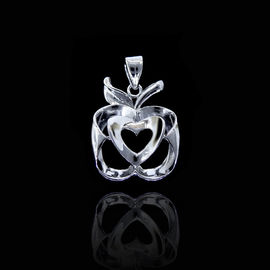 Girls Rosette Shape Chunky Silver Pendant / Cute Fine Jewelry For Kid