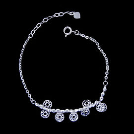 Clover Shape Plain Silver Bracelet 925 Sterling Silver Jewelry Bracelets Charms