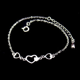 Customized Sterling Silver Friendship Bracelet / Elegant White Gold Ankle Bracelet