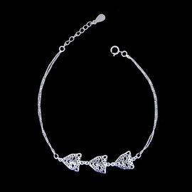 Cross Shape Plain Silver Bracelet / Simple Design Silver Rope Bracelet