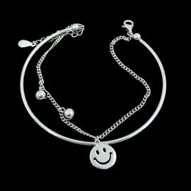 Cross Shape Plain Silver Bracelet / Simple Design Silver Rope Bracelet