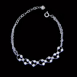 Women Plain Silver Bracelet Christmas Snowflake 925 Silver Bracelet Jewelry