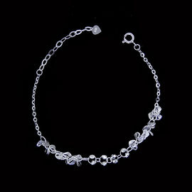 Women Plain Silver Bracelet Christmas Snowflake 925 Silver Bracelet Jewelry