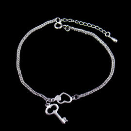 Minimalist Style Chunky Silver Bracelet Double Chains With Four Butterflies