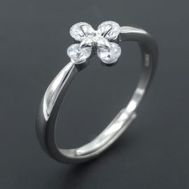 Girl White Gold Rings Jewellery / Real Silver 925 Heart Shaped Rings