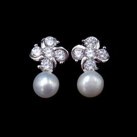 Star Shape Real Natural Freshwater Pearl Silver 925 Earrings Korean Style