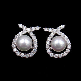 Luxury Crystal Style 925 Silver Freshwater Pearl Jewellery For European In Wedding