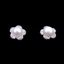 Shell Pearl Hanging Silver 925 Earrings Sapphire CZ / Women Accessories