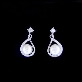 Little Heart Shaped Earrings / Full Sterling Silver Freshwater Pearl Jewelry