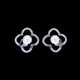 Birds Shape Silver 925 Zircon Earrings Stub For Young Lady Cute Design