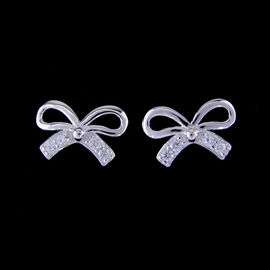 Korean Style Sterling Silver 925 Flower Shaped Earrings Stud With AAA Zircon