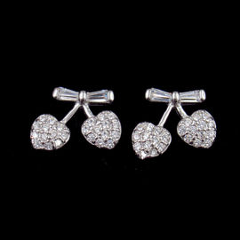 Sterling 925 Silver Wedding Earrings Flower Shape Jewelry For Women